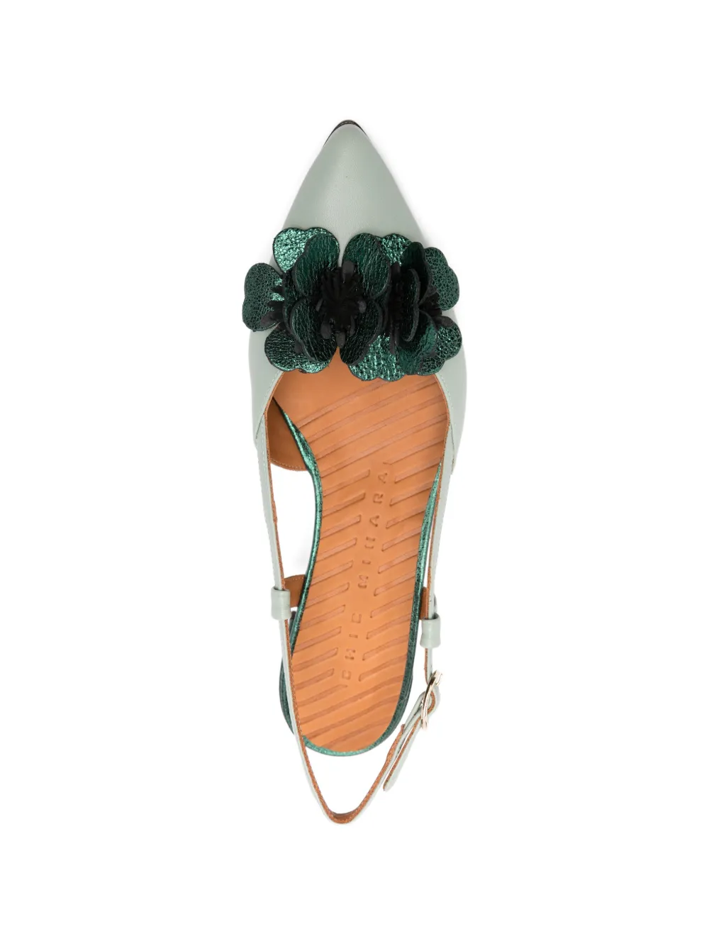 Chie Mihara Hezel Flower leren pumps met hak Groen