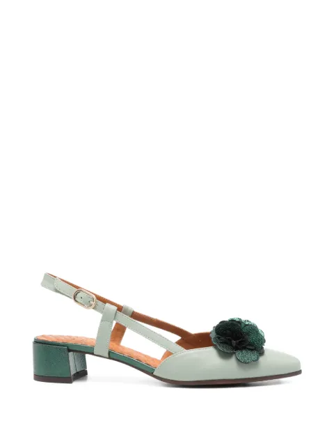Chie Mihara Hezel flower leather heeled pumps