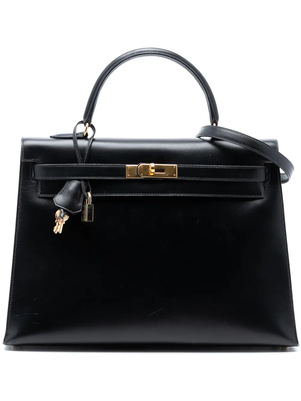 Hermès Pre-Owned 1996 Box Calf Kelly Sellier 35 satchel - Nero