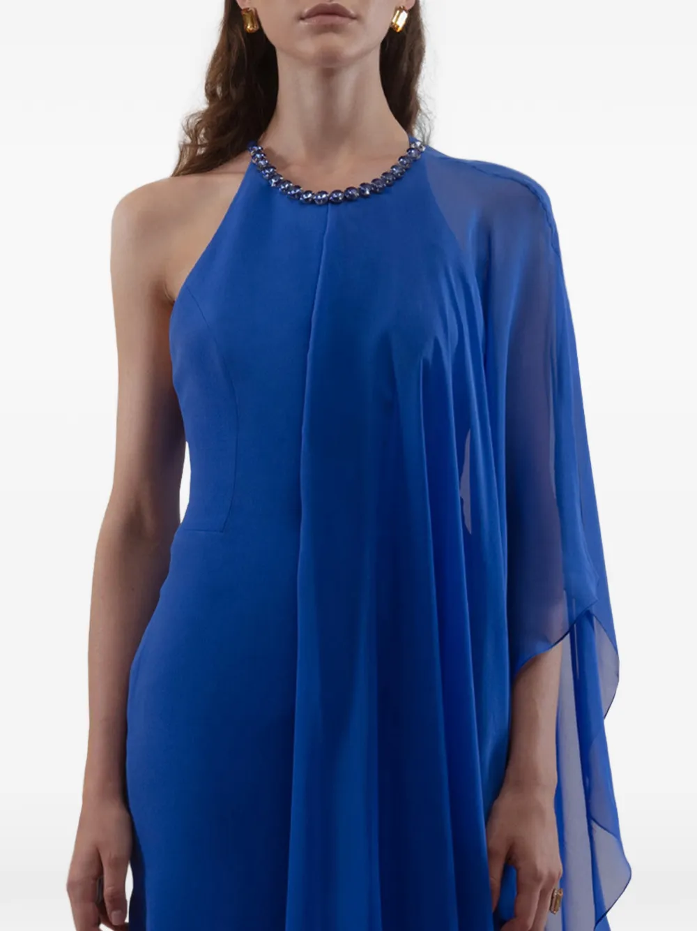 Gemy Maalouf Slim-fit maxi-jurk Blauw