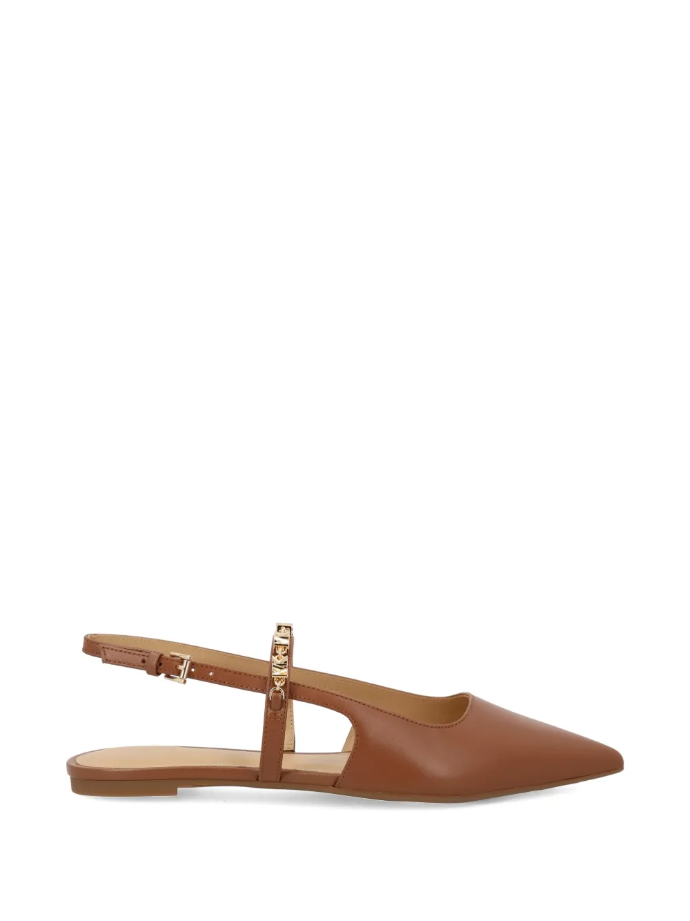 Michael Kors Dina ankle-strap pointed flat pumps Bruin