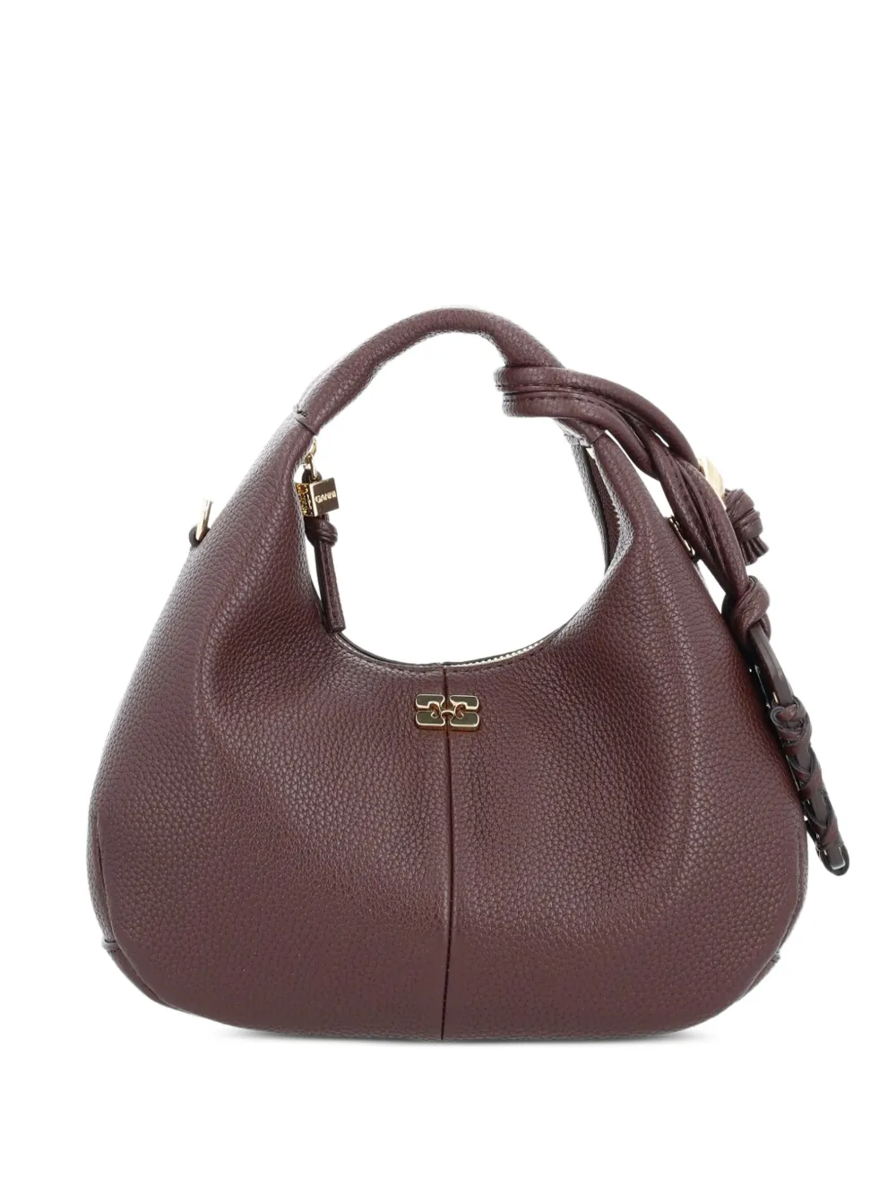 GANNI knot-detail tote bag - Marrone