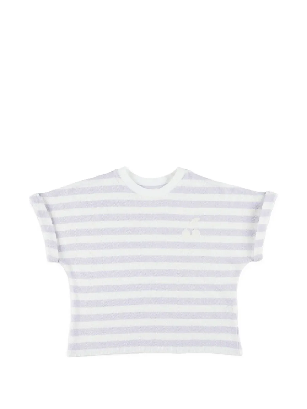 Bonpoint striped embroidered T-shirt - Bianco