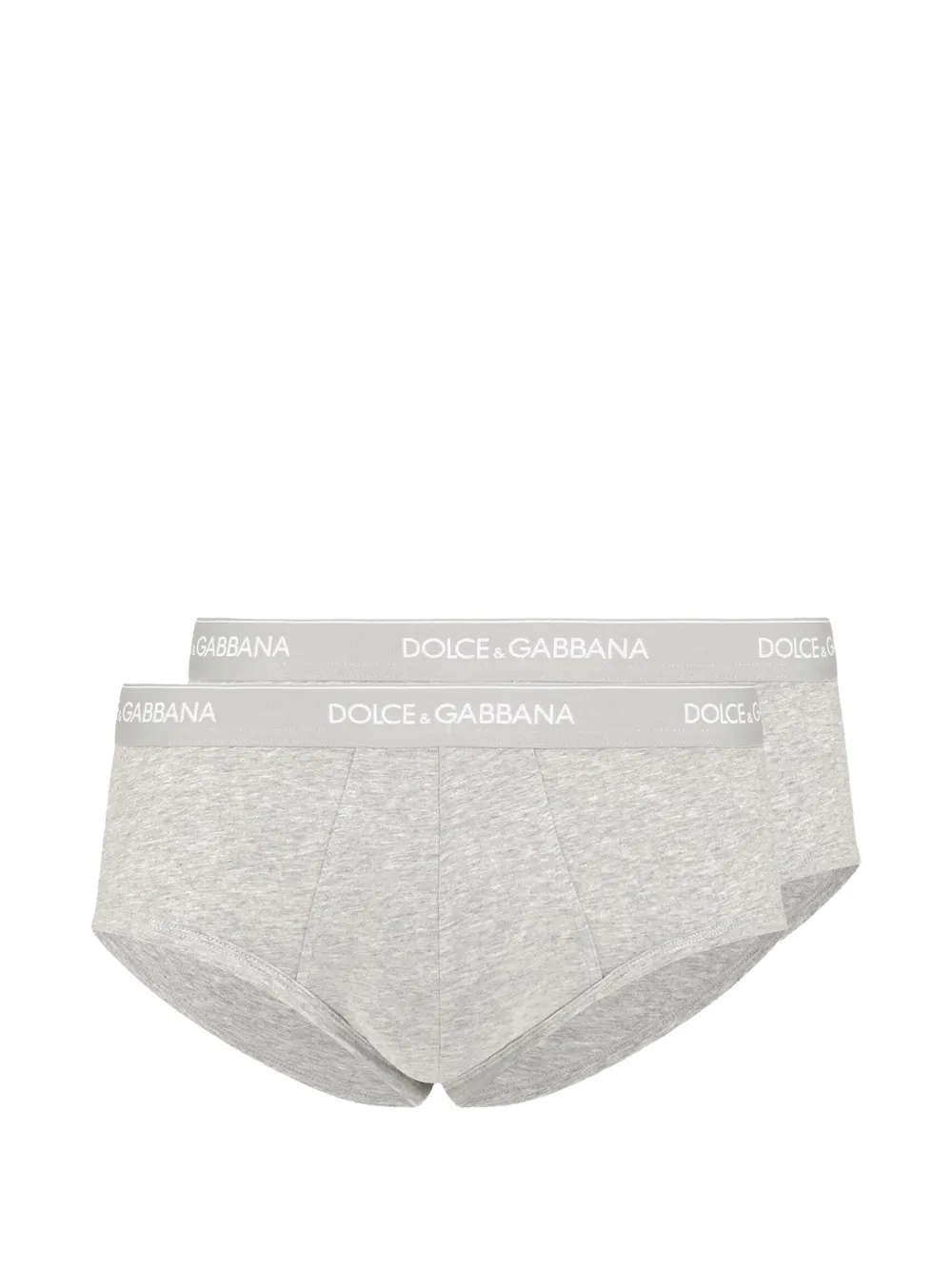 Dolce & Gabbana Set di 2 slip con banda logo - Grigio