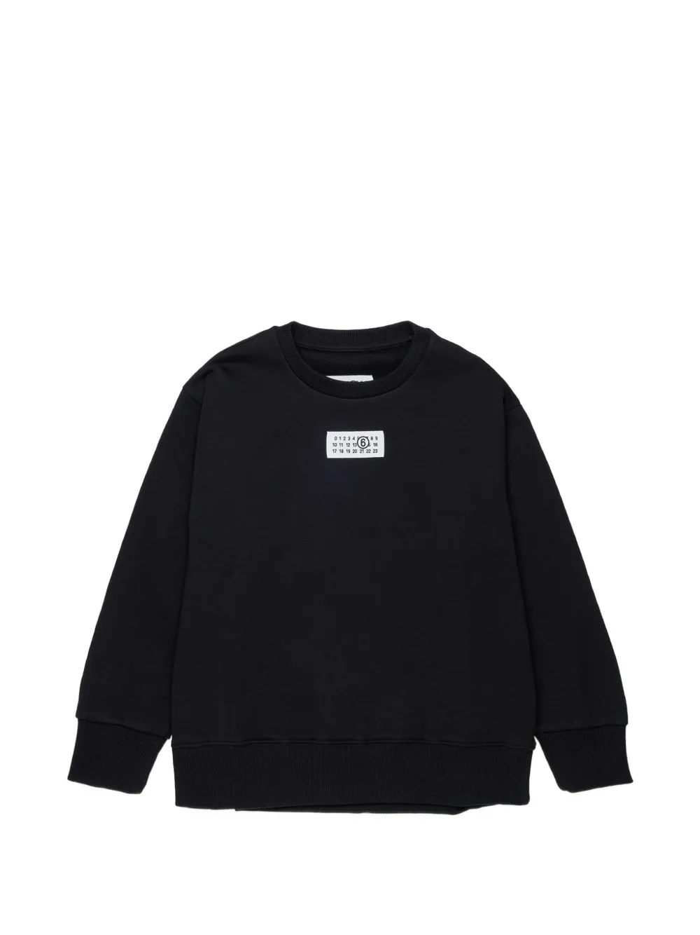 MM6 Maison Margiela Kids logo-patch cotton sweatshirt - Nero