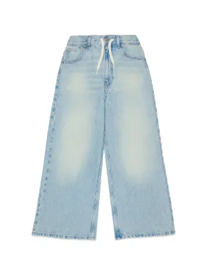 MM6 Maison Margiela Kids acid-wash wide-leg Jeans | Pink | FARFETCH