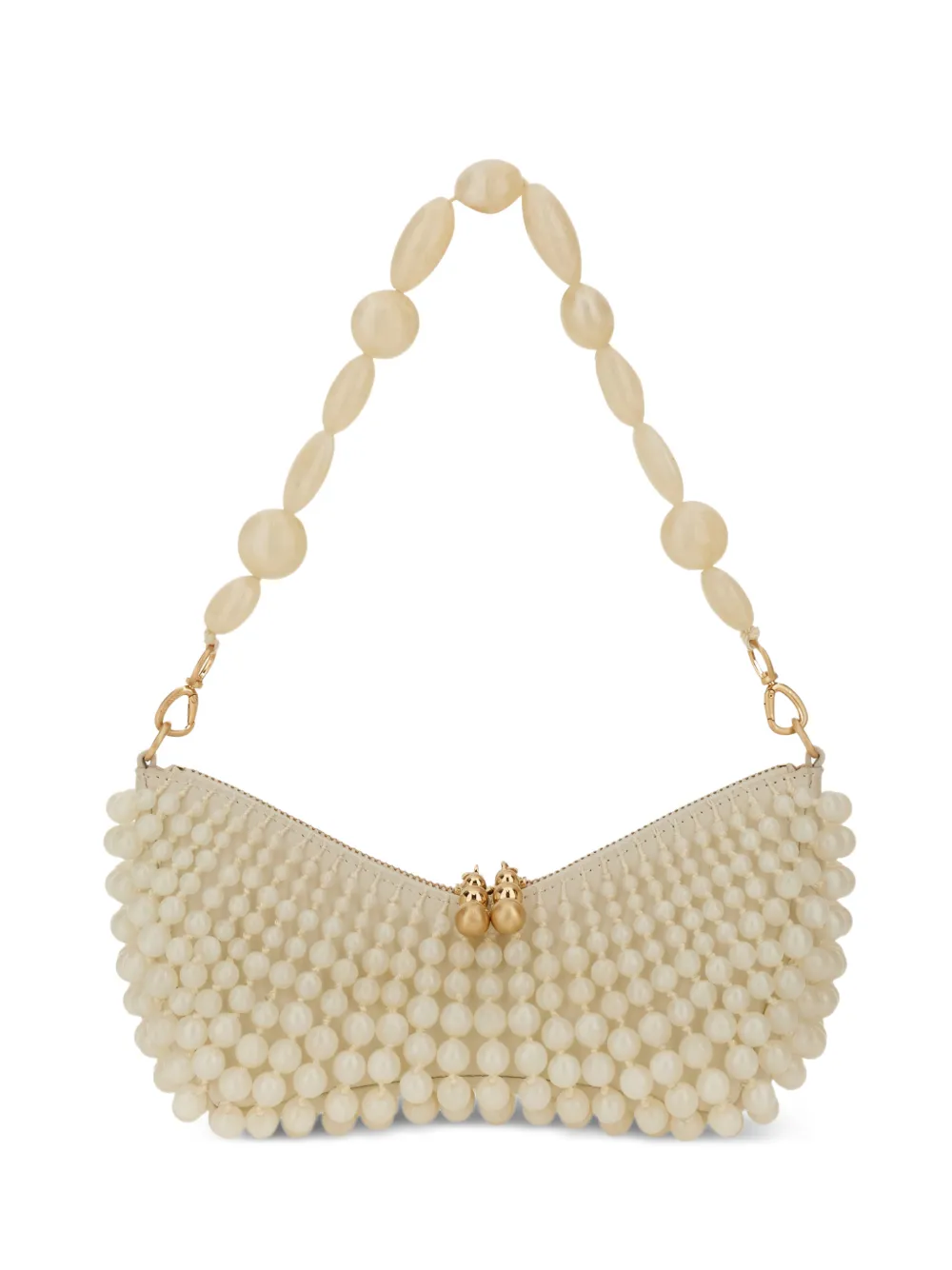 Cult Gaia beaded handle clutch bag - Toni neutri