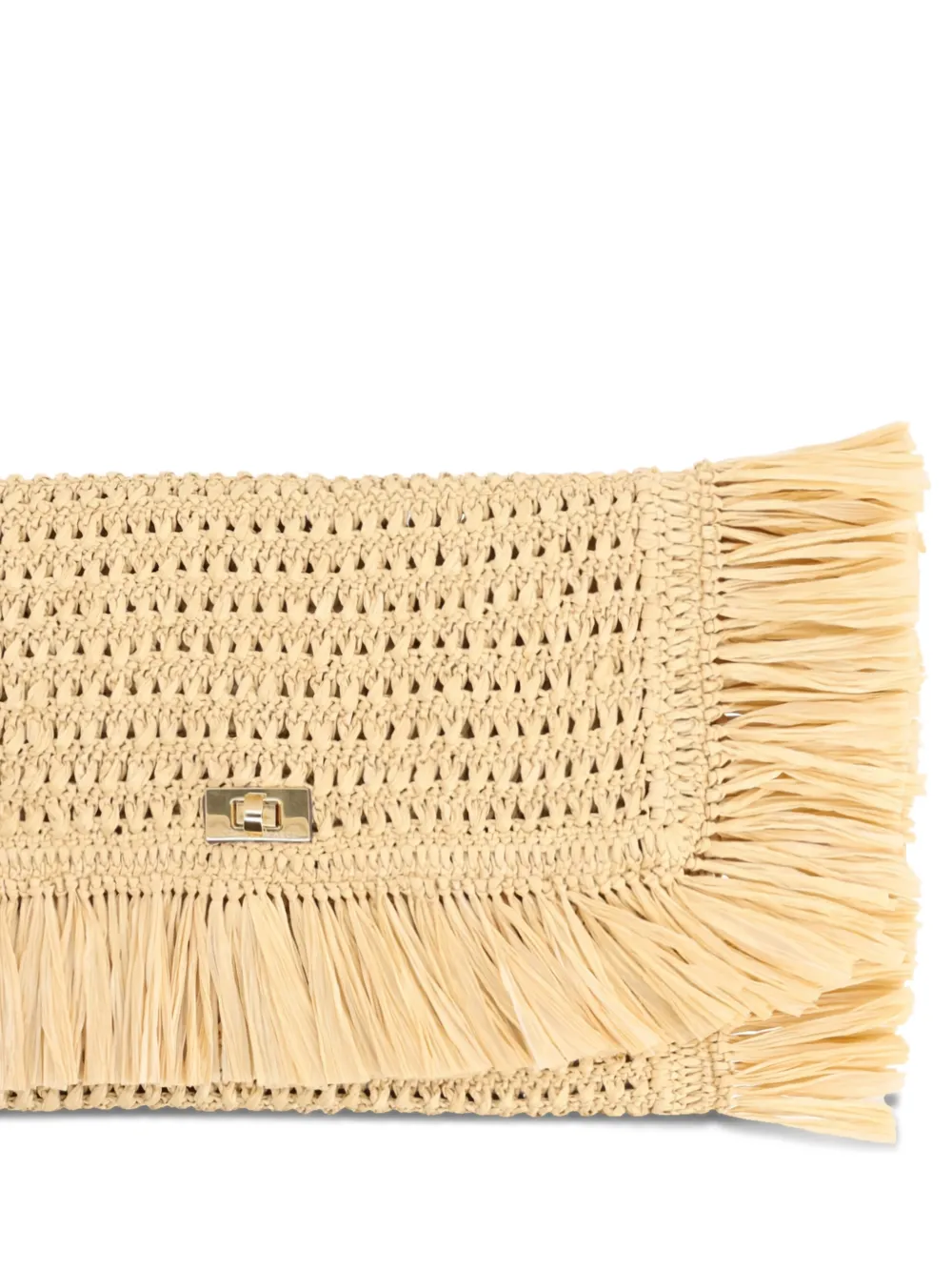 Anya Hindmarch Clutch met franje Beige