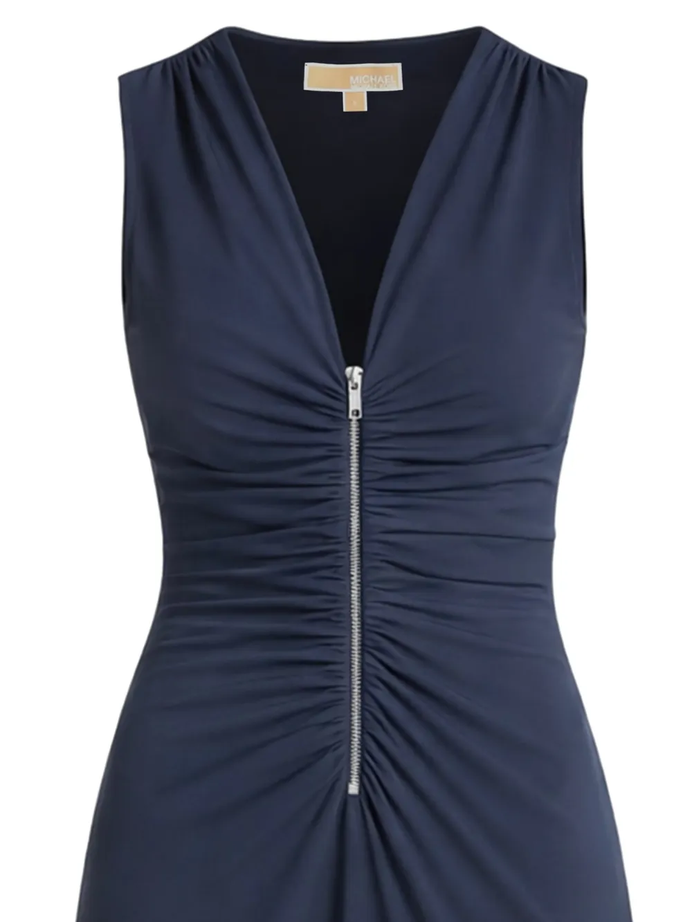 Michael Kors Midi-jurk met V-hals en rits Blauw