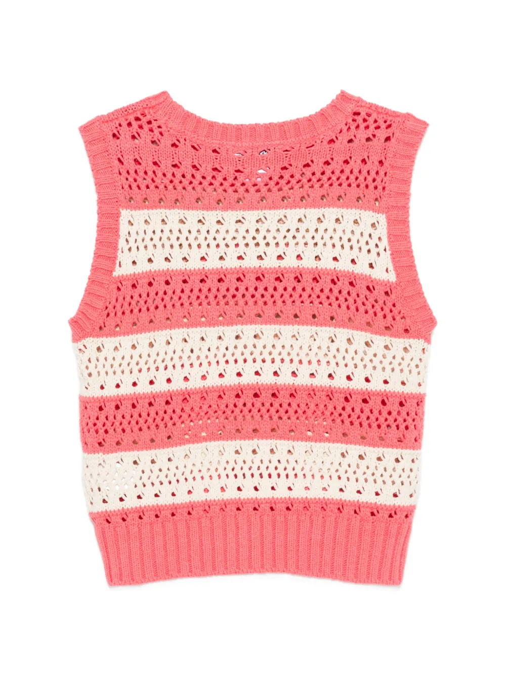 DKNY Opengebreide top met strepen Roze