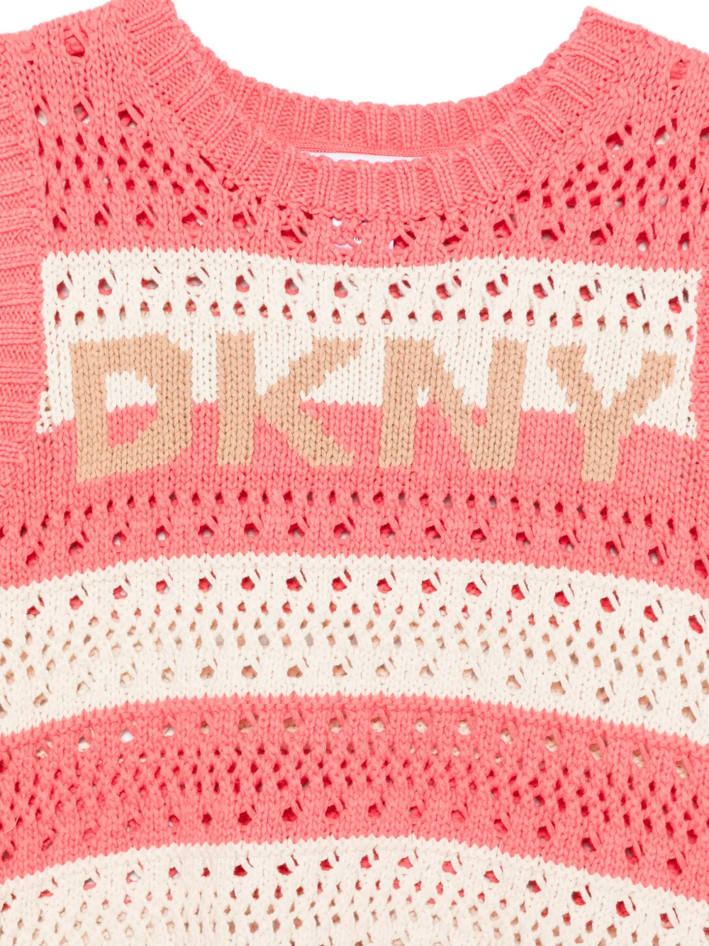 DKNY Opengebreide top met strepen Roze