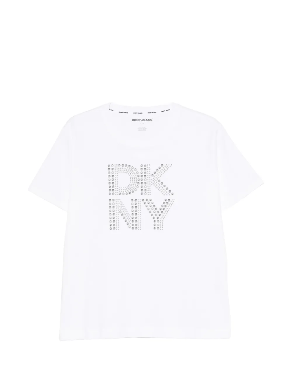 DKNY crystal-embellished logo-print T-shirt - Bianco