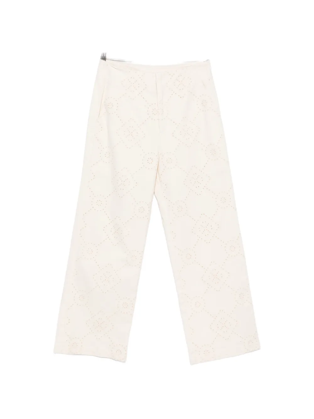 DKNY broderie-anglaise wide-leg jeans - Nude
