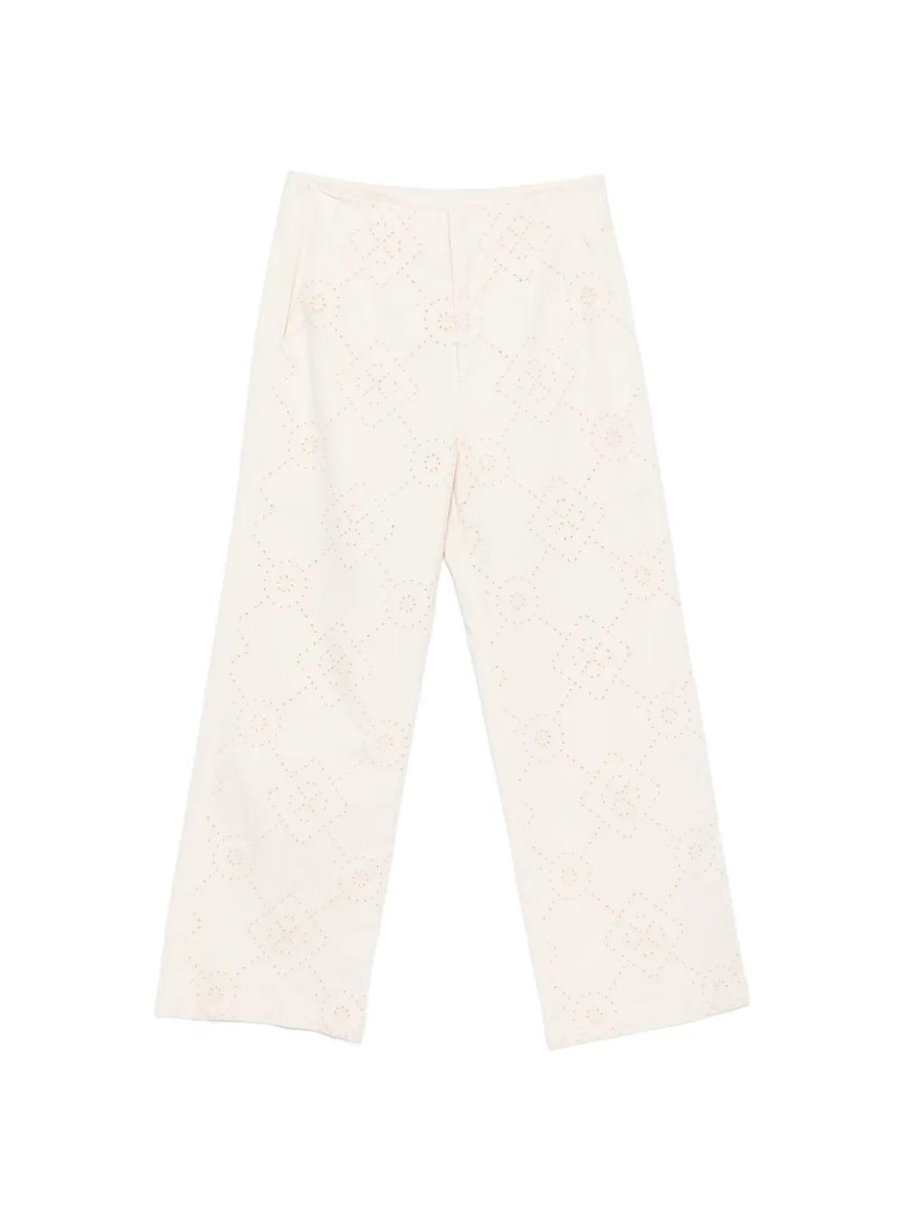 DKNY broderie-anglaise wide-leg jeans - Toni neutri