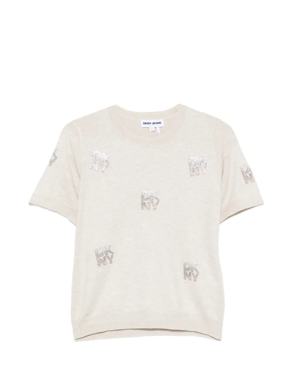 DKNY logo-embellished crew-neck top - Toni neutri