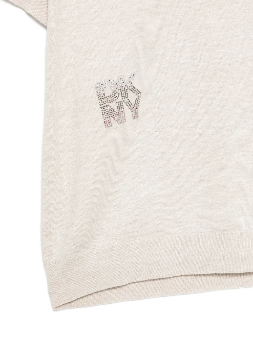 DKNY Trui verfraaid met logo en korte mouwen Beige