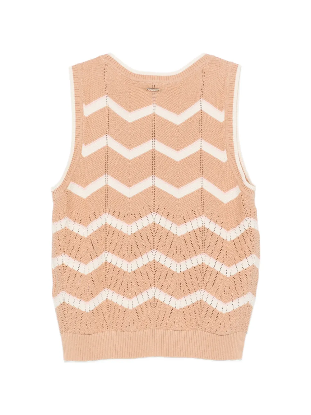 DKNY Pointelle gebreide top Beige