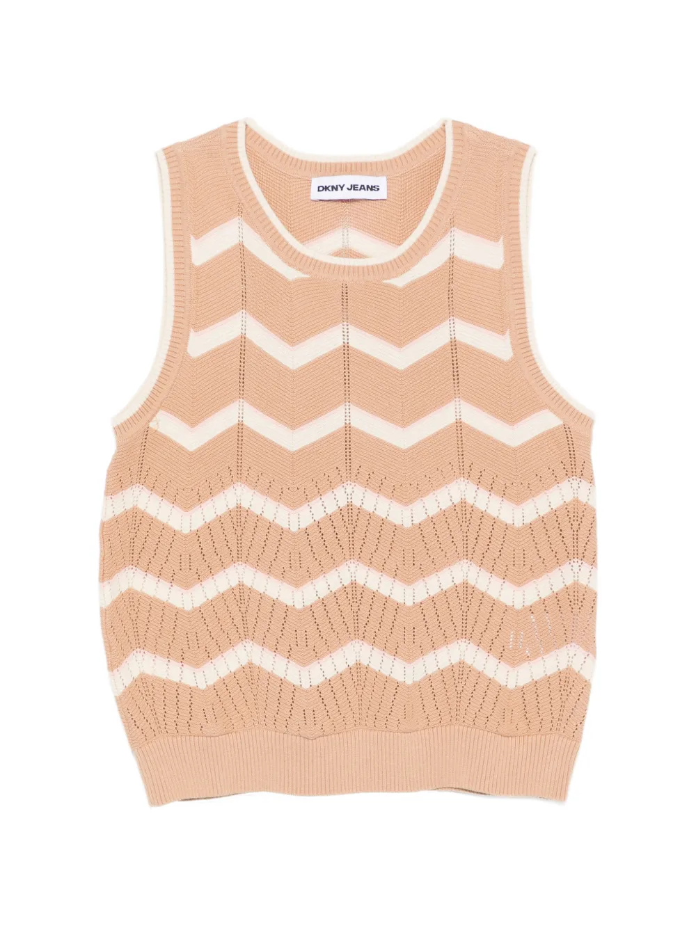 DKNY pointelle-knit top - Toni neutri