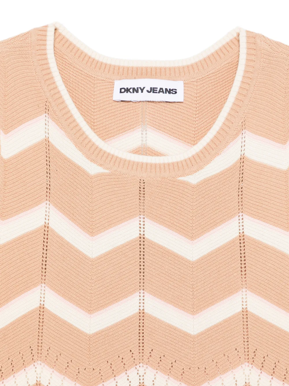 DKNY Pointelle gebreide top Beige