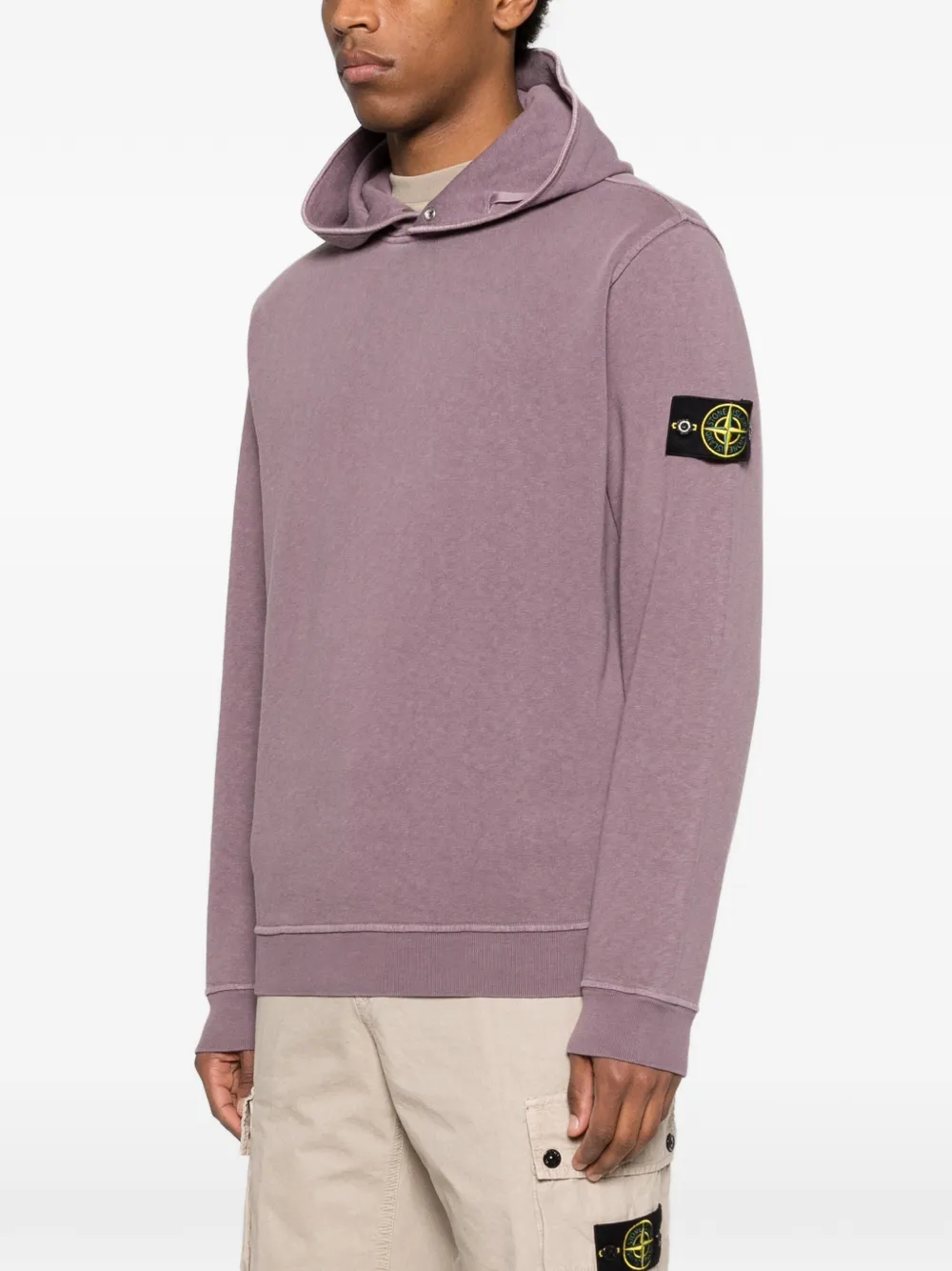 Stone Island Hoodie met logopatch Paars