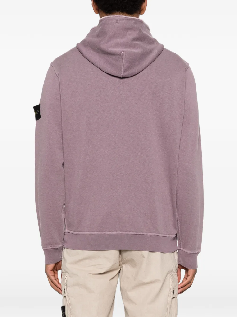 Stone Island Hoodie met logopatch Paars