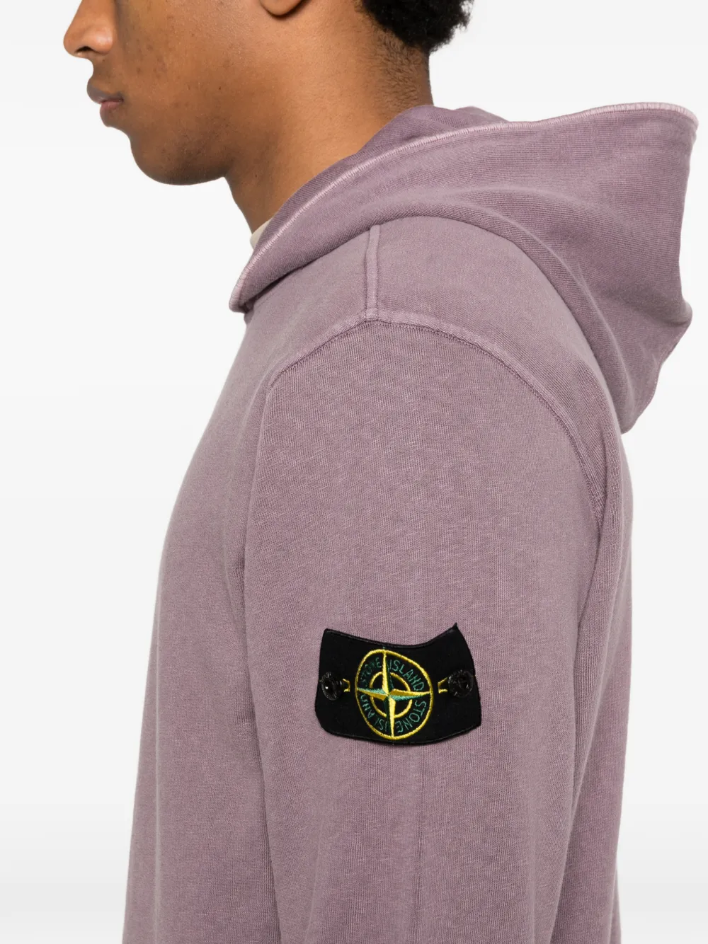 Stone Island Hoodie met logopatch Paars
