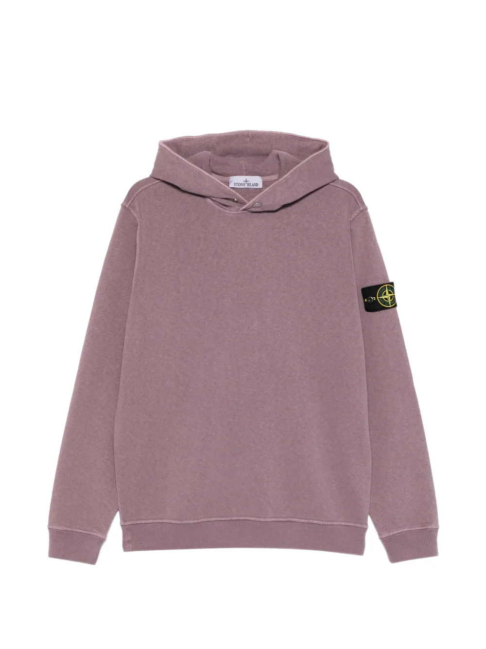 Stone Island logo-patch hoodie - Purple