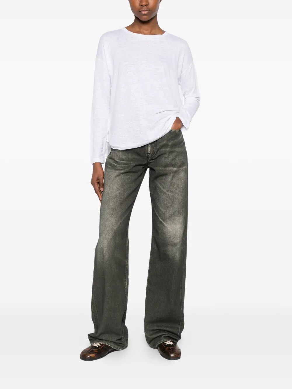 Majestic Filatures T-shirt met gewelfde afwerking Wit