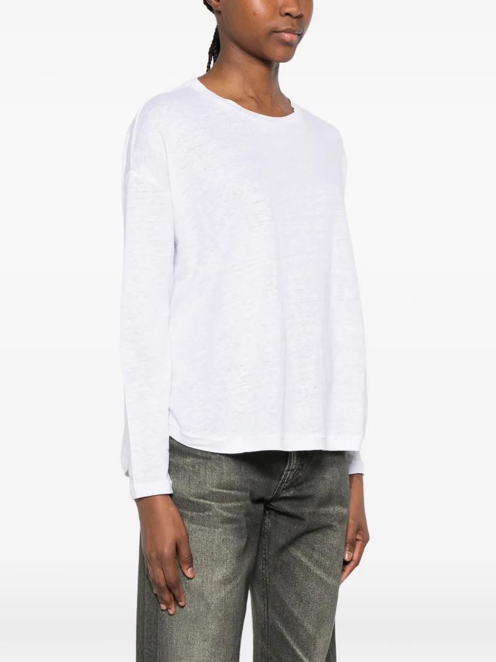 Majestic Filatures T-shirt met gewelfde afwerking Wit