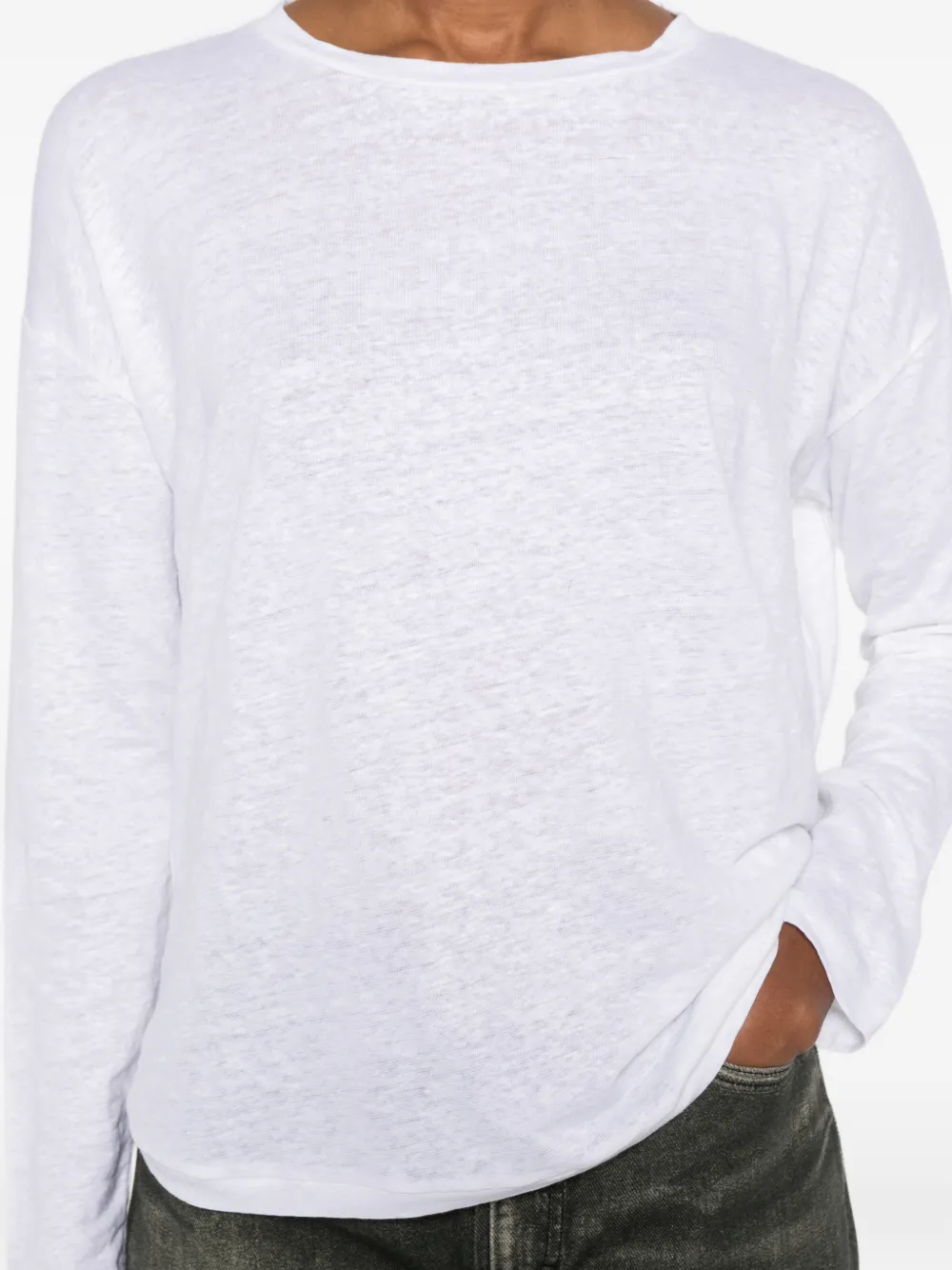 Majestic Filatures T-shirt met gewelfde afwerking Wit