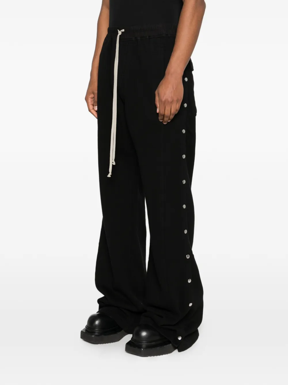 Rick Owens DRKSHDW Broek met wijde pijpen en trekkoord Zwart