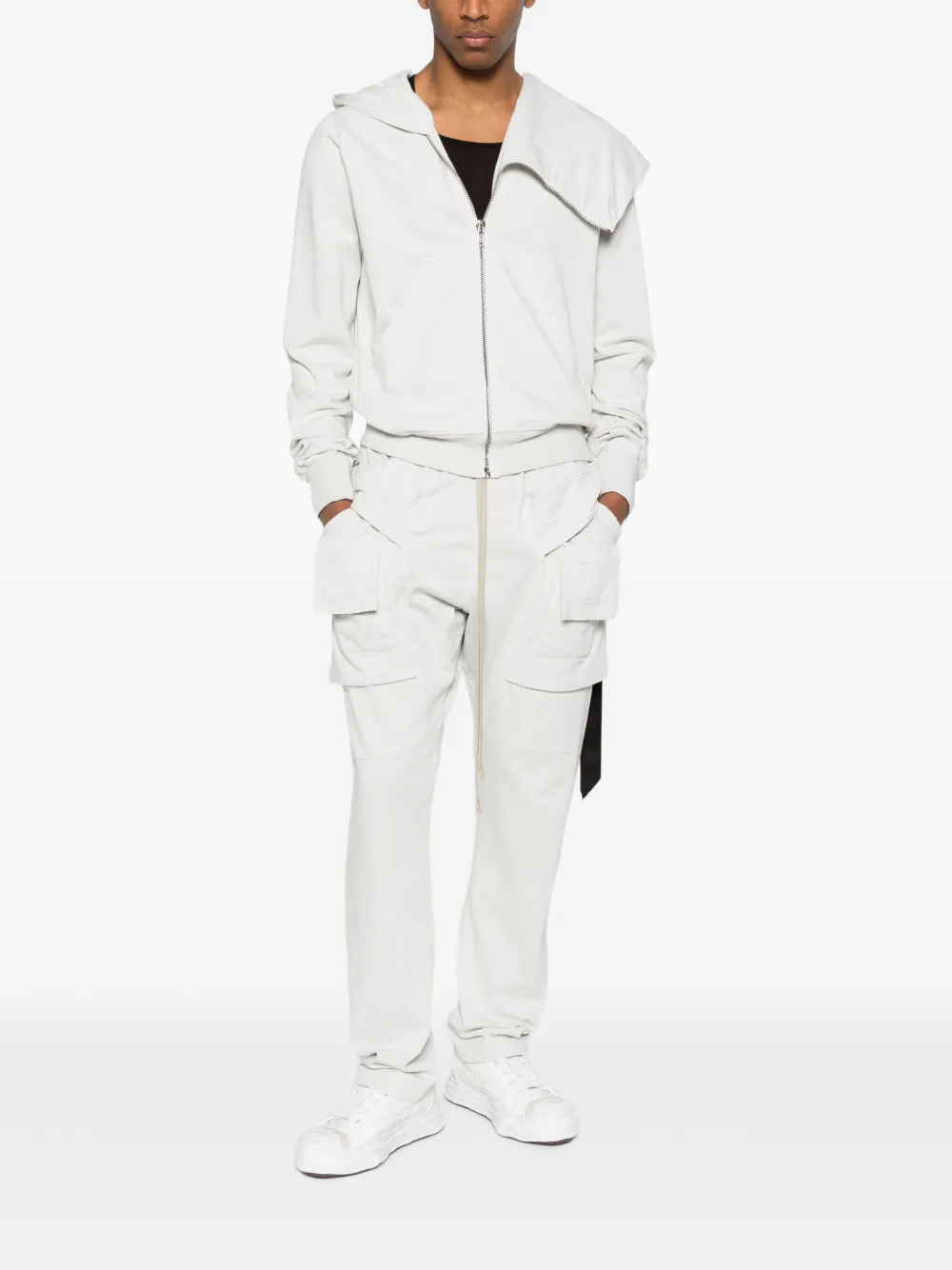 Rick Owens DRKSHDW Hoodie met lange mouwen Wit