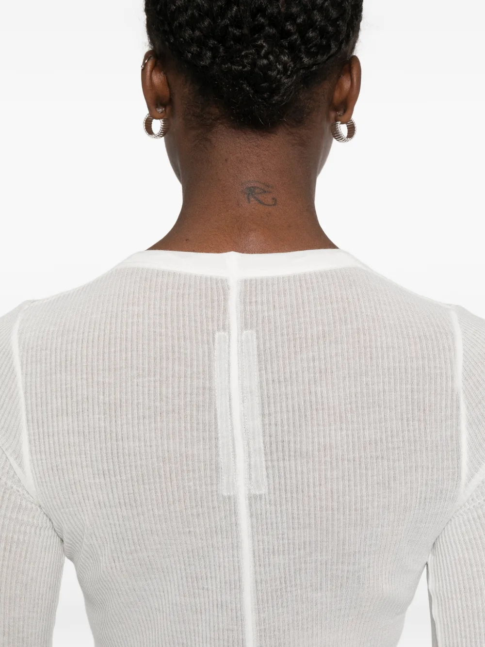 Rick Owens Geribbelde top met lange mouwen Wit
