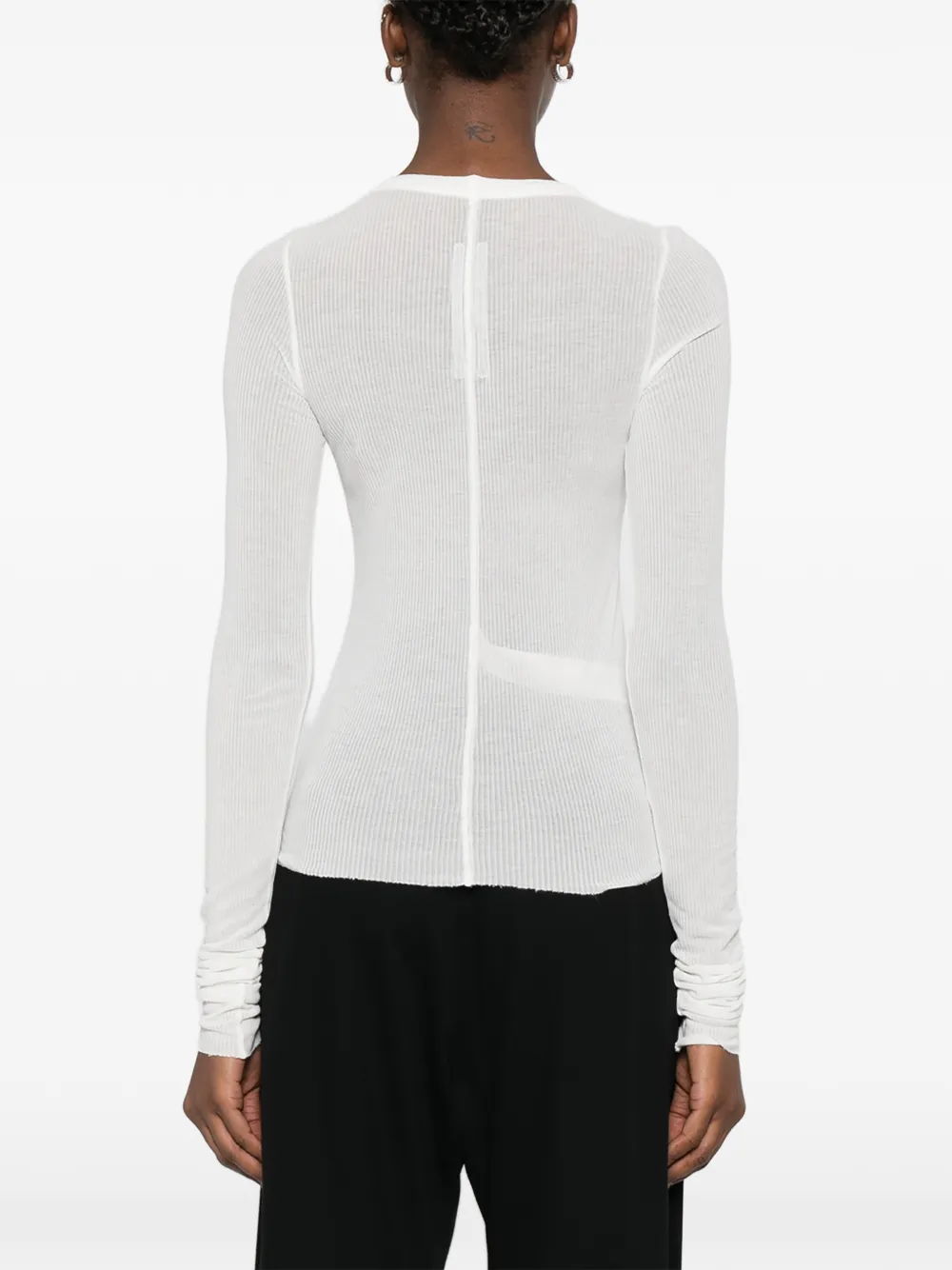 Rick Owens Geribbelde top met lange mouwen Wit