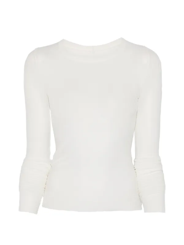Rick Owens Ribbed long-sleeve Top | White | FARFETCH