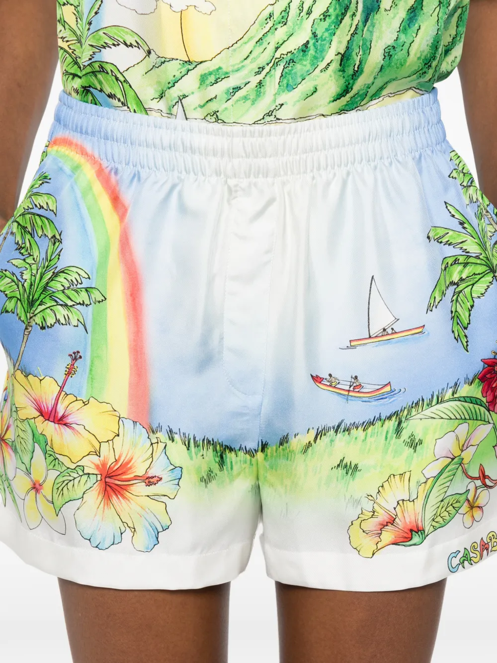 Casablanca Aloha shorts met print Wit