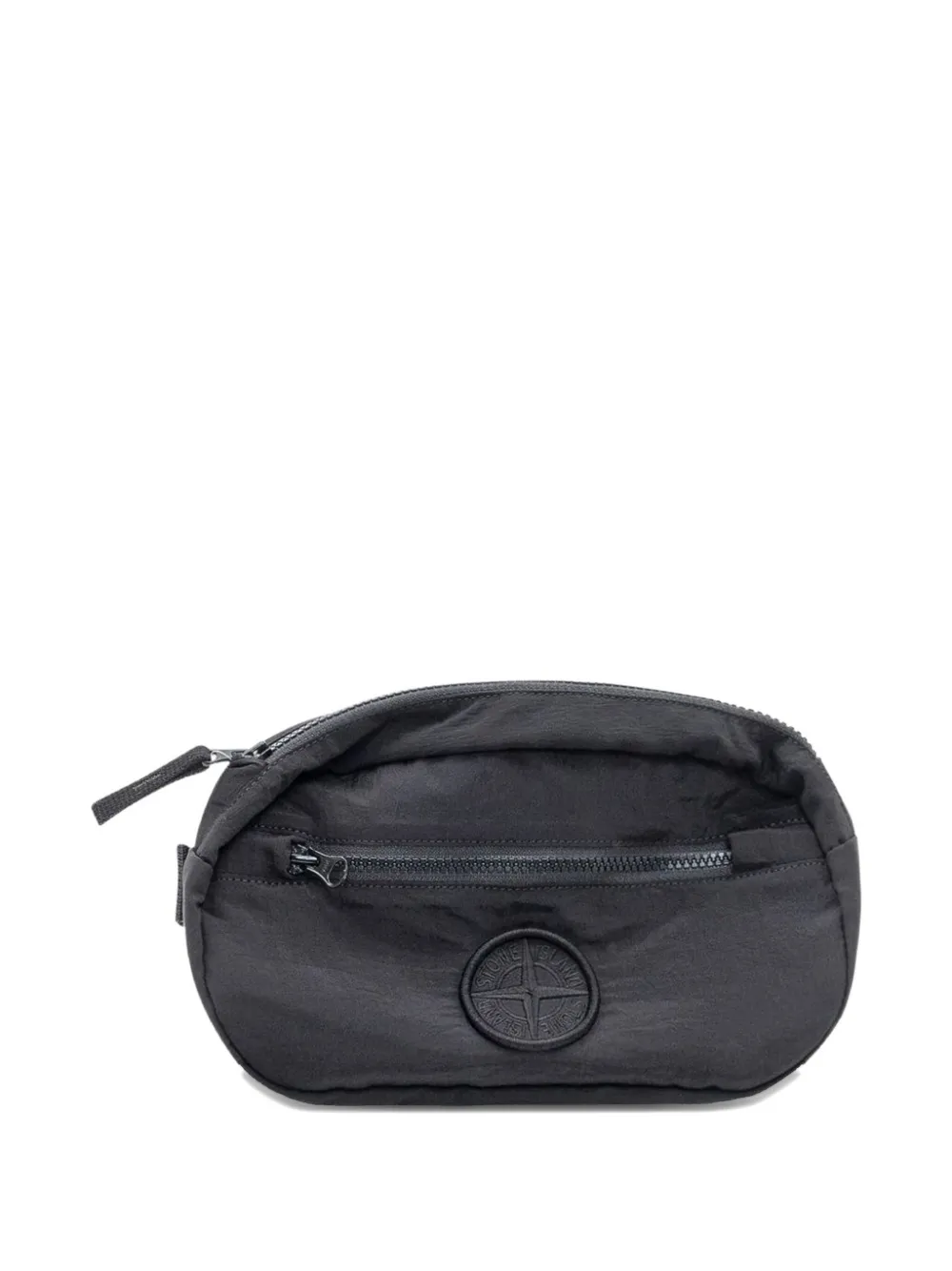 Stone Island Junior logo zip bag - Black