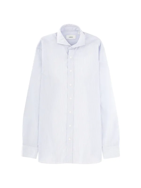 Lardini Long-sleeved Striped Shirt in Blue