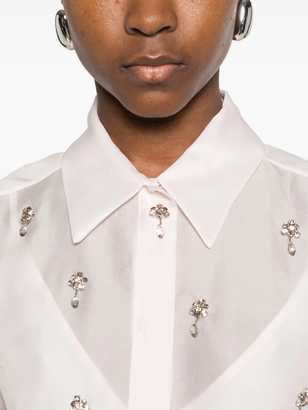 Max Mara Mseagi verfraaide blouse met lange mouwen Roze