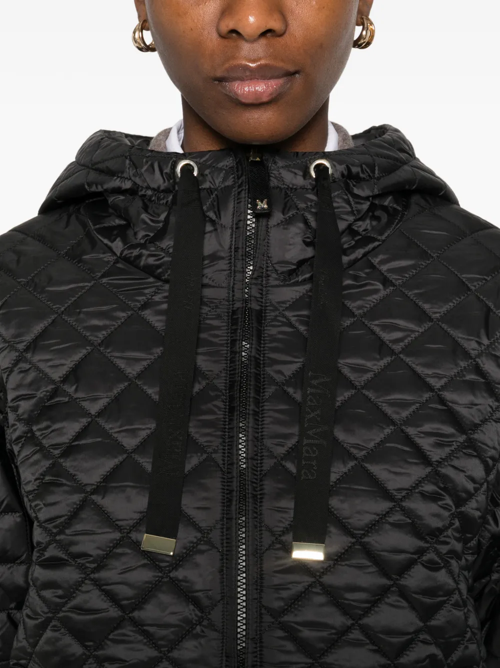 Max Mara Gevoerd jack met capuchon Zwart