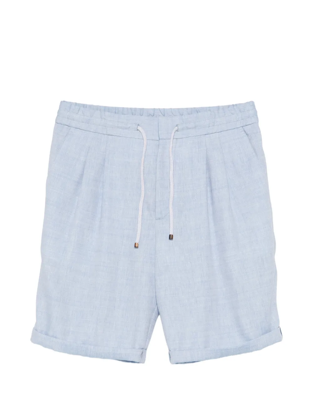 Brunello Cucinelli drawstring pleated shorts - Blu