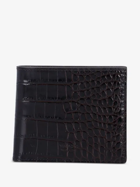 TOM FORD crocodile-effect bifold wallet