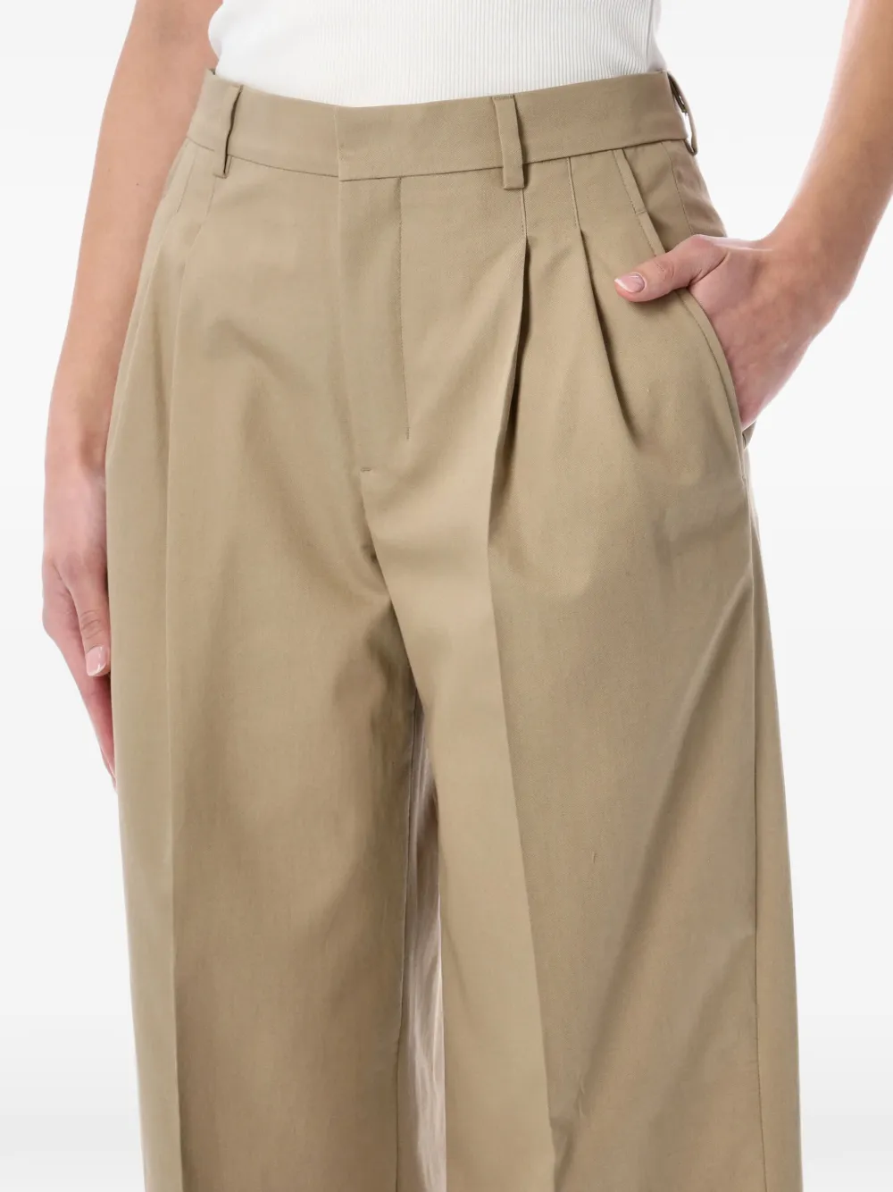 AMI Paris Plooibroek Beige