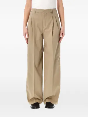 S Max Mara embroidered-pocket wide-leg Trousers | Neutrals | FARFETCH