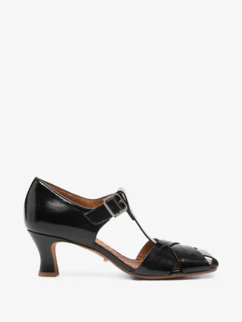Chie Mihara Sempai woven t-strap pumps