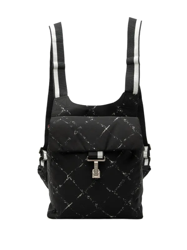 Chanel New Travel Line Backpack Nylon Black Vintage CHANEL Chanel Old Travel Line Backpack Bag Rucksack Nylon  main image 3