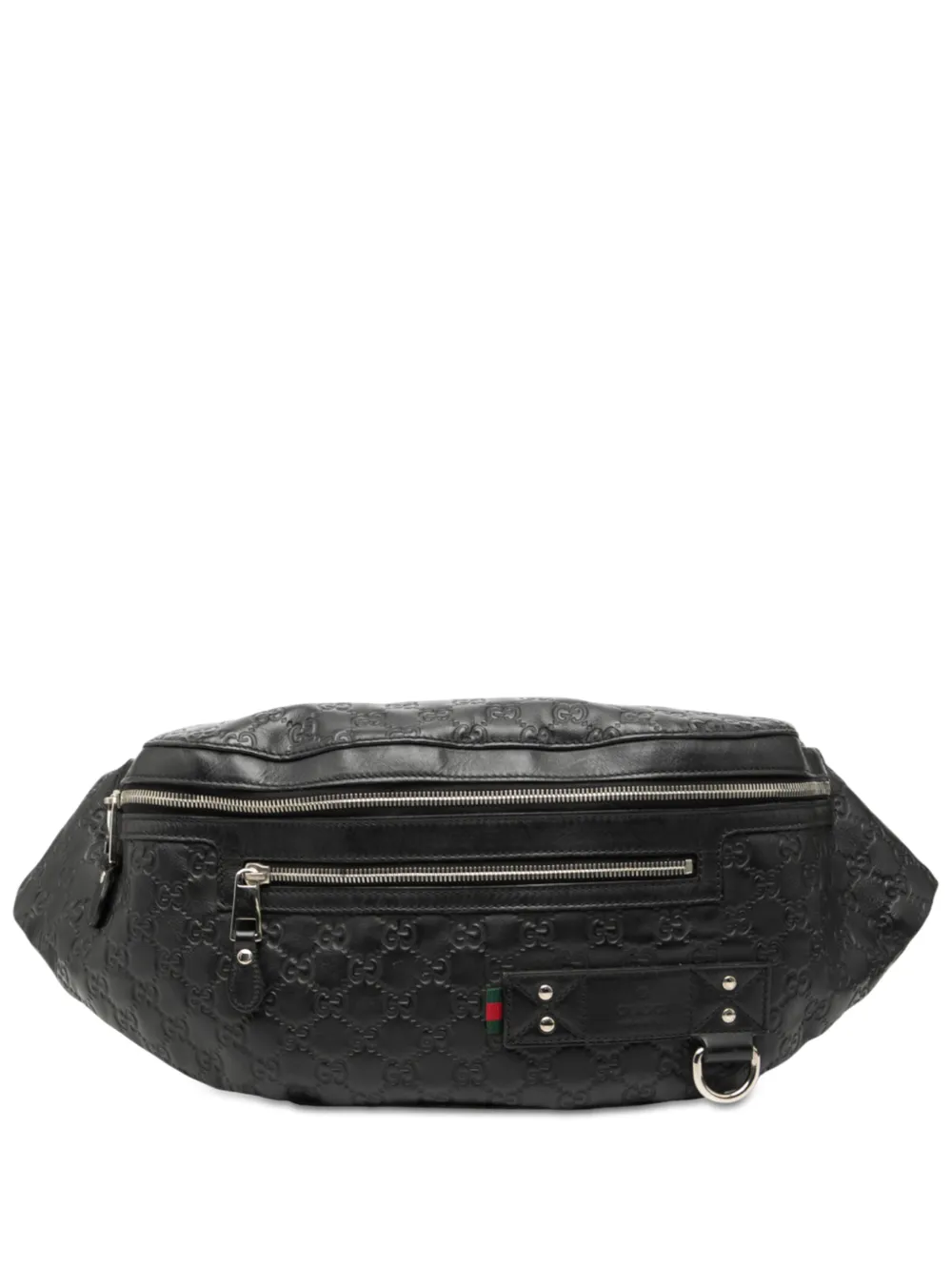 Gucci Pre-Owned Cintura Guccissima con decorazione Web 2000-2015 - Nero