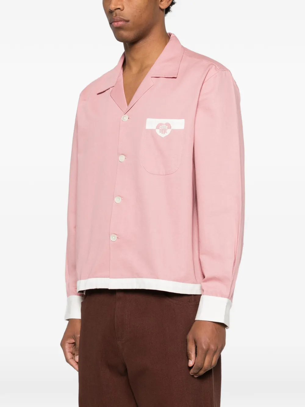  Bode Camp-collar Pocket Shirt - Pink 