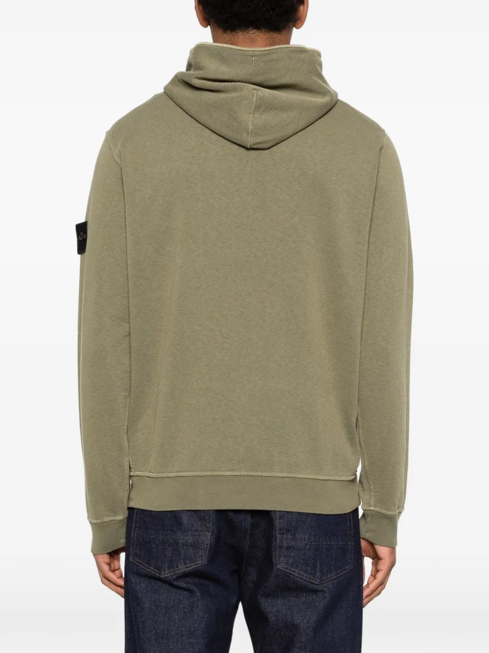 Stone Island 6100031 Malfilé fleece 'Old' effect Groen