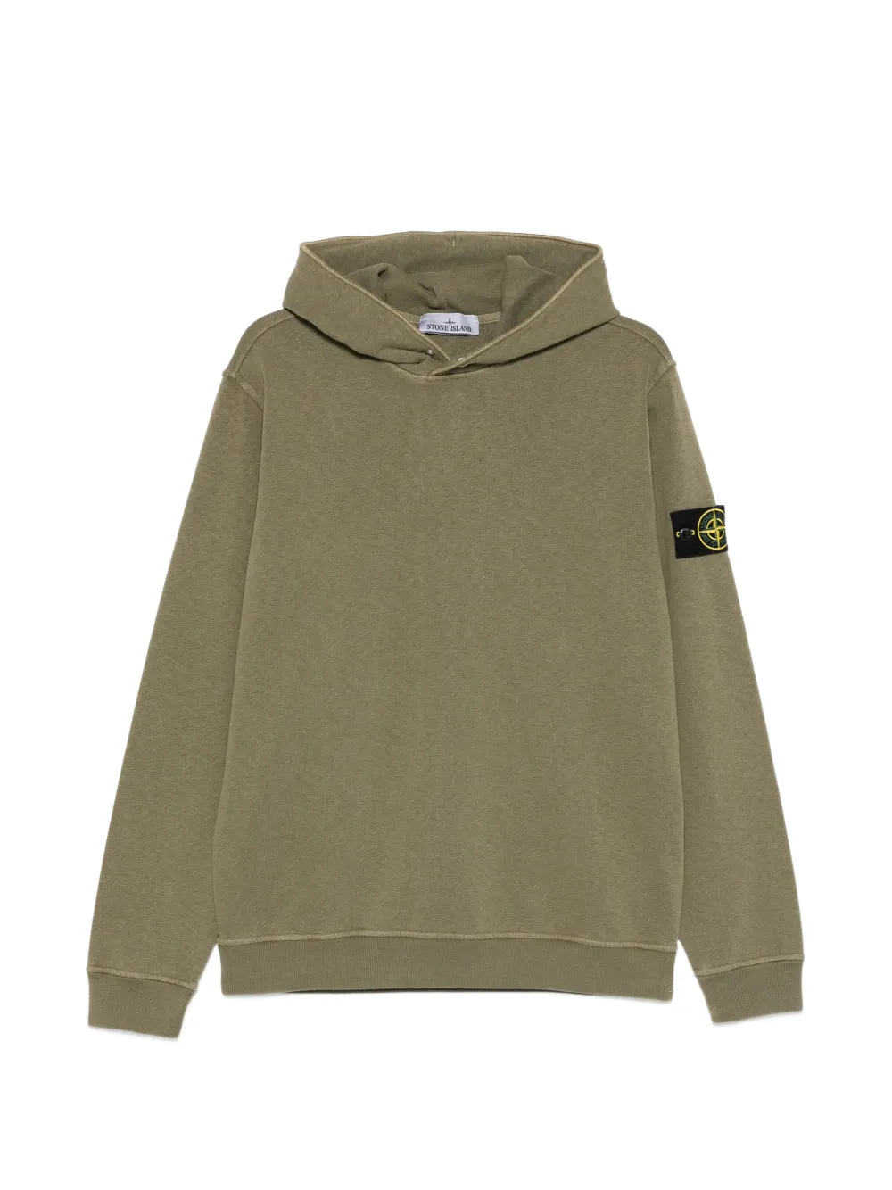 Stone Island logo-patch hoodie - Green